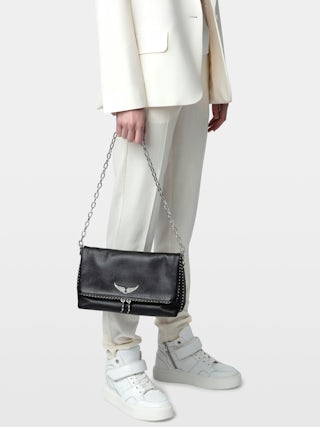 Rocky Studs Bag - Iconic Rocky bag in grained leather adorned with silver studs.