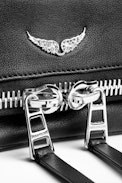 Rock Nano Zip Smooth Clutch - Women's black mini clutch in smooth leather.