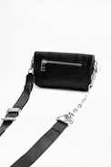 Rock Nano Zip Smooth Clutch - Women's black mini clutch in smooth leather.