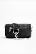Rock Nano Zip Smooth Clutch - Women's black mini clutch in smooth leather.