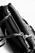 Twin's Zip Bag - Women’s black leather bag.