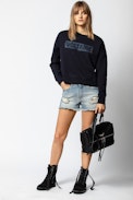 Twin's Zip Bag - Women’s black leather bag.