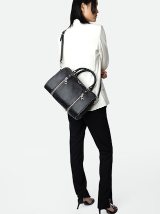 Sunny Medium Studs Bag - Iconic Sunny Medium bag in grained leather adorned with silver studs.