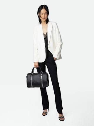 Sunny Medium Studs Bag - Iconic Sunny Medium bag in grained leather adorned with silver studs.