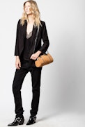 Tasche Xs Sunny Suede Patent - Kleine Damentasche aus Wildleder.