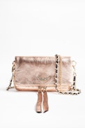 Rock Nano Crush Metal Clutch - Women's metallic leather mini clutch.