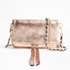 Rock Nano Crush Metal Clutch - Women's metallic leather mini clutch.
