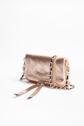Rock Nano Crush Metal Clutch - Women's metallic leather mini clutch.