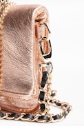 Rock Nano Crush Metal Clutch - Women's metallic leather mini clutch.