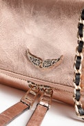 Rock Nano Crush Metal Clutch - Women's metallic leather mini clutch.