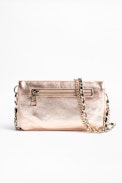 Rock Nano Crush Metal Clutch - Women's metallic leather mini clutch.