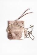 Rock Nano Crush Metal Clutch - Women's metallic leather mini clutch.