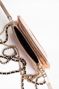 Rock Nano Crush Metal Clutch - Women's metallic leather mini clutch.