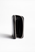 Porte-Monnaie Mini ZV Patent - Porte-monnaie noir femme en cuir.