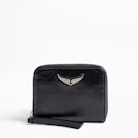 Porte-Monnaie Mini ZV Patent - Porte-monnaie noir femme en cuir.