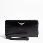 Brieftasche Compagnon Patent - Schwarze Damenbrieftasche aus Leder.