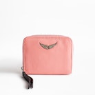 Porte-Monnaie Mini ZV - Porte-monnaie rose femme en cuir.