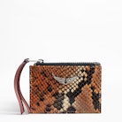 ZV Pass Wild Card Case - Women's snake print leather card case.