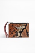 ZV Pass Wild Card Case - Women's snake print leather card case.