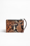 ZV Pass Wild Card Case - Women's snake print leather card case.