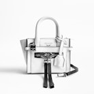 Tasche Candide Nano Zip - Kleine weiße Damentasche aus Glattleder.
