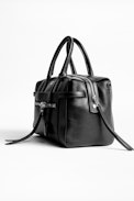 Montaigne Zip Bag - Women's black bag in smooth leather.