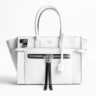 Candide Medium Zip Bag - Women's white bag in smooth leather.