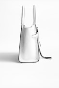 Candide Medium Zip Bag - Women's white bag in smooth leather.