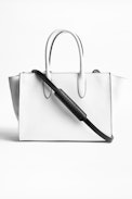 Candide Medium Zip Bag - Women's white bag in smooth leather.