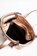 Bianca Nano Crush Bag - Women's mini black tote in metallic leather.