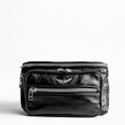 Sac Banane Crush - Sac banane noir femme en cuir.