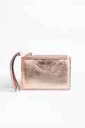 ZV Crush Metal Card Case - Women's metallic leather card case.