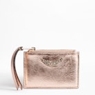 ZV Crush Metal Card Case - Women's metallic leather card case.