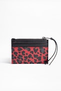ZV Pass Leo Card Case - Women's leopard print leather card case.