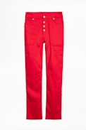 Londa Denim Pants - Women’s red jeans.