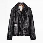Blouson Lila Cuir - Veste noire en cuir femme
