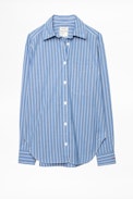 Tais Rayee Shirt - Blue and white striped shirt.
