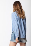 Tais Rayee Shirt - Blue and white striped shirt.