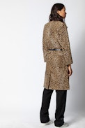 Minty Leo Coat - Women's leopard coat in leather