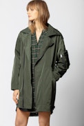 Kass Jacket - Women’s zip-up khaki jacket.