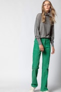 Pista Velours Pants - Velvet flared pants