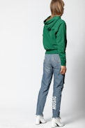Eagle Destroy Jeans - Women's straight cut, distressed jeans.