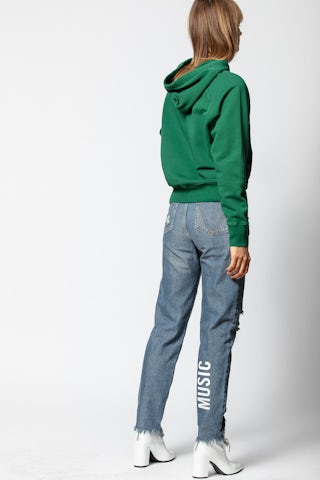 Vaquero Eagle Destroy - Vaquero recto para mujer con efecto rasgado.