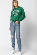 Eagle Destroy Jeans - Women's straight cut, distressed jeans.