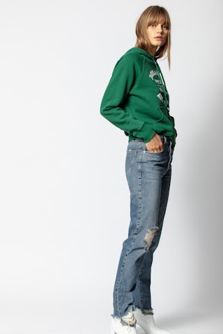 Vaquero Eagle Destroy - Vaquero recto para mujer con efecto rasgado.