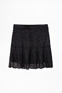 Jimy Lace Jac Leo Silk Skirt - Silk and lace skirt.