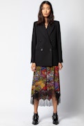 Joslin Glam Silk Skirt - Silk and lace skirt.