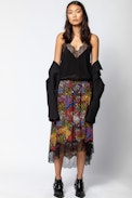 Joslin Glam Silk Skirt - Silk and lace skirt.