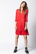 Roa Satin Dress - Women’s shirt dress.