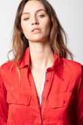Roa Satin Dress - Women’s shirt dress.
